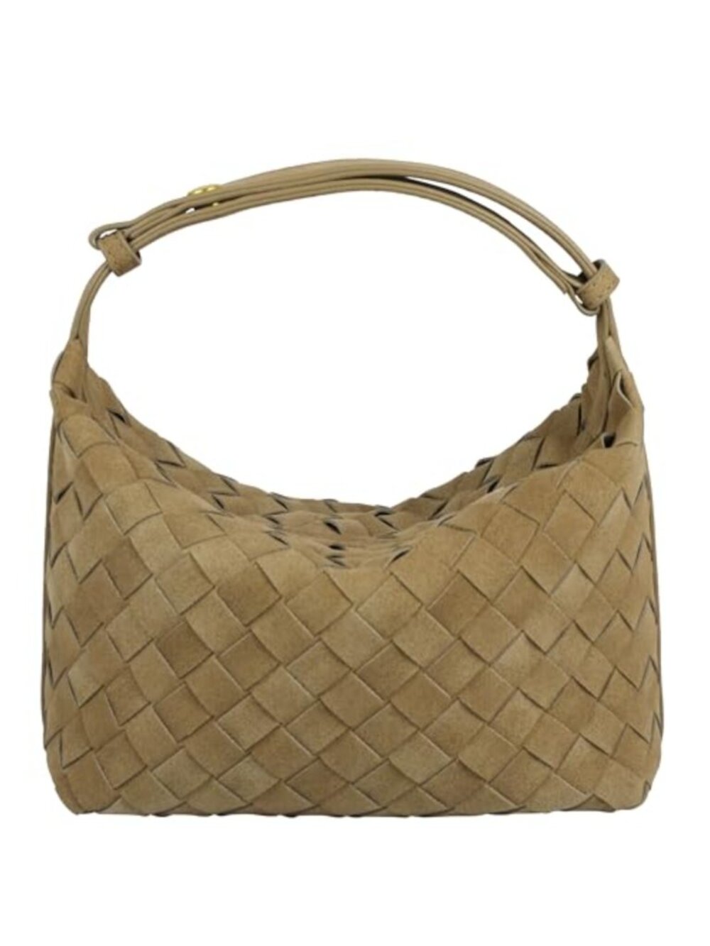 Faux Suede Woven Hobo Handbag Mini Shoulder Bag for Women